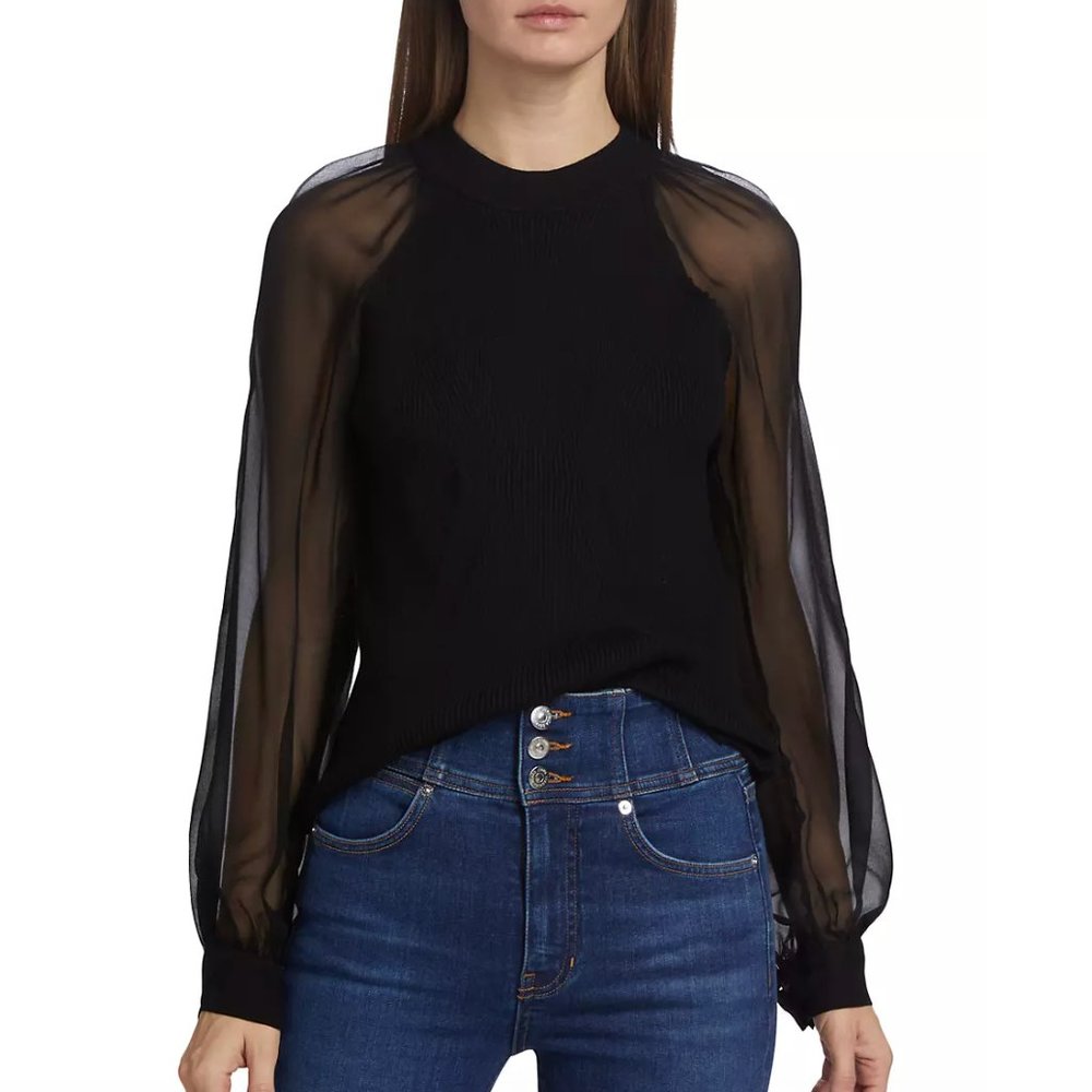Veronica Beard Lucienne Mixed Media Pullover (NWT)